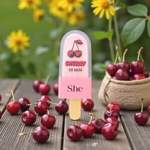 S.he Makeup Cherry Cruelty Free Buttery Soft Moisturizing Popsicle Lip Gloss